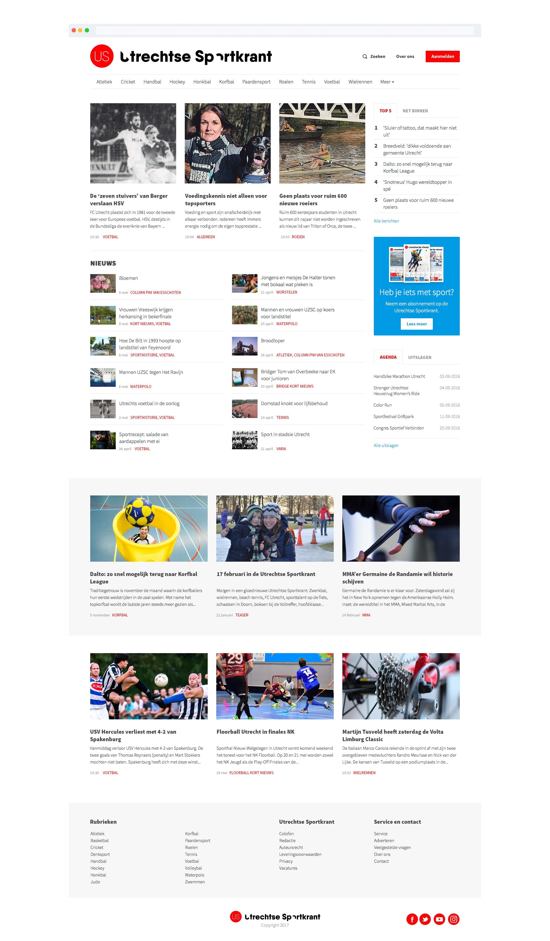 Thomas Elfrink Utrechtse Sportkrant design